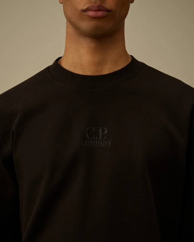 Sweatshirt mit Rundhalsausschnitt aus diagonal gewebtem, aufgerautem Fleece