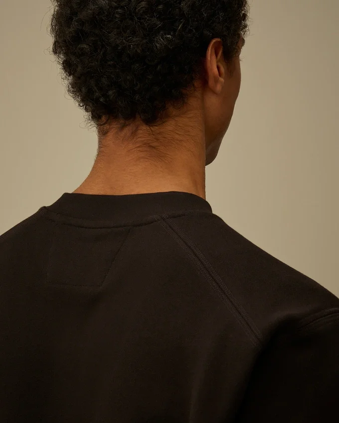 Sweatshirt mit Rundhalsausschnitt aus diagonal gewebtem, aufgerautem Fleece