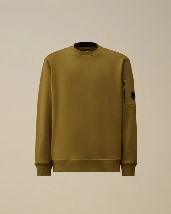 Sweatshirt mit Rundhalsausschnitt aus diagonal gewebtem, aufgerautem Fleece mit Lens-Print