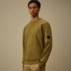 Sweatshirt mit Rundhalsausschnitt aus diagonal gewebtem, aufgerautem Fleece mit Lens-Print