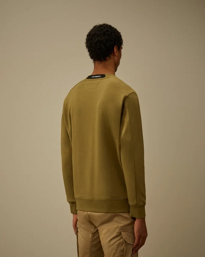 Sweatshirt mit Rundhalsausschnitt aus diagonal gewebtem, aufgerautem Fleece mit Lens-Print