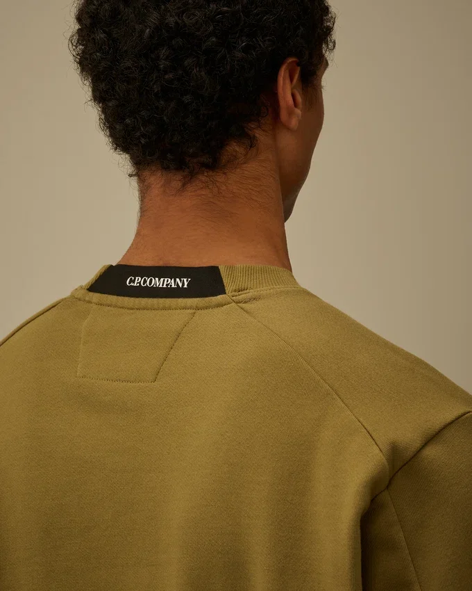 Sweatshirt mit Rundhalsausschnitt aus diagonal gewebtem, aufgerautem Fleece mit Lens-Print