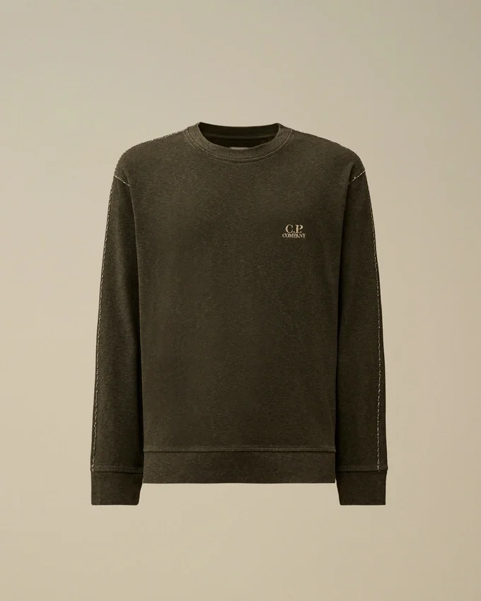 Sweatshirt mit Rundhalsausschnitt aus schwerem, beschichtetem Jersey