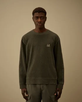 Sweatshirt mit Rundhalsausschnitt aus schwerem, beschichtetem Jersey