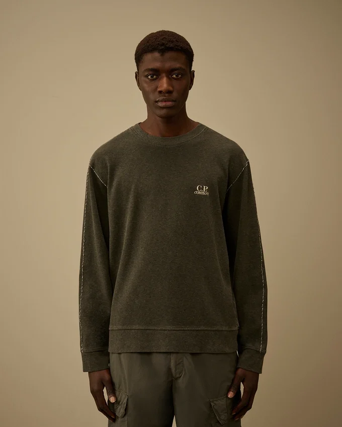 Sweatshirt mit Rundhalsausschnitt aus schwerem, beschichtetem Jersey