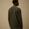 Sweatshirt mit Rundhalsausschnitt aus schwerem, beschichtetem Jersey