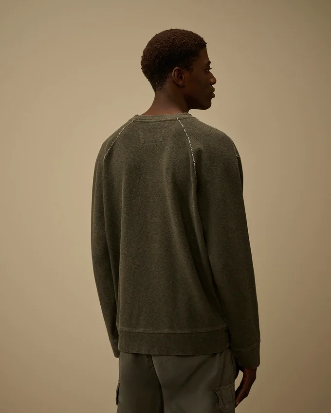Sweatshirt mit Rundhalsausschnitt aus schwerem, beschichtetem Jersey