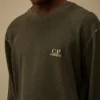 Sweatshirt mit Rundhalsausschnitt aus schwerem, beschichtetem Jersey