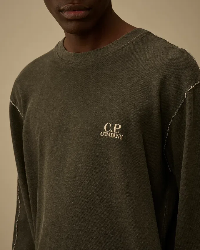 Sweatshirt mit Rundhalsausschnitt aus schwerem, beschichtetem Jersey