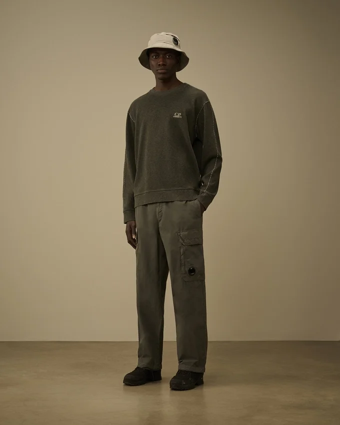 Sweatshirt mit Rundhalsausschnitt aus schwerem, beschichtetem Jersey