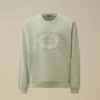 Sweatshirt mit Rundhalsausschnitt, „Boxy Logo“ und Diagonal-Fleece