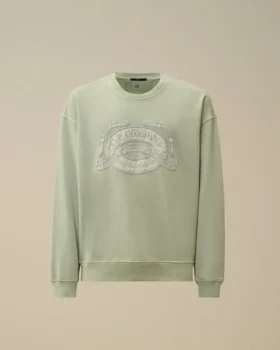 Sweatshirt mit Rundhalsausschnitt, „Boxy Logo“ und Diagonal-Fleece