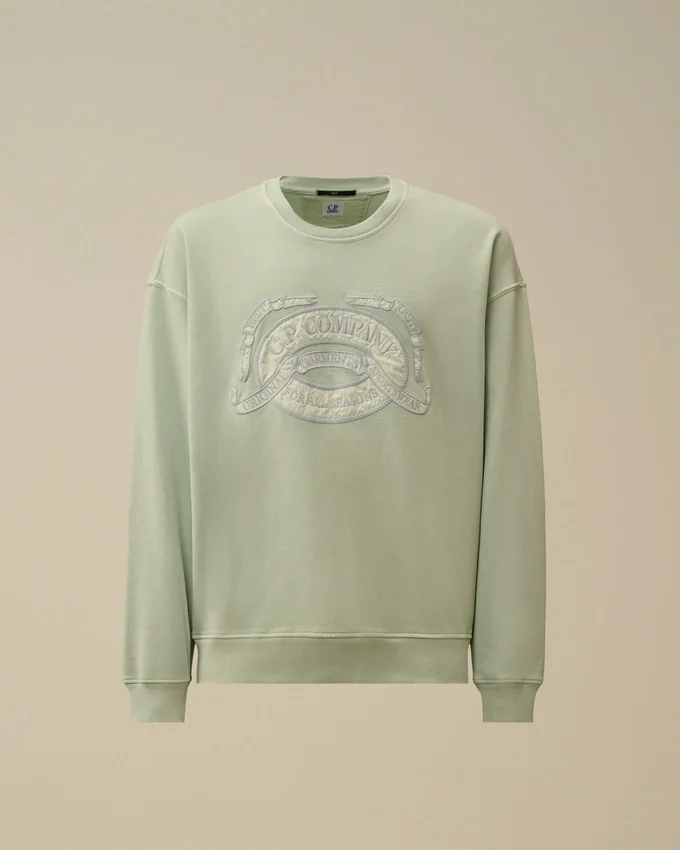 Sweatshirt mit Rundhalsausschnitt, „Boxy Logo“ und Diagonal-Fleece