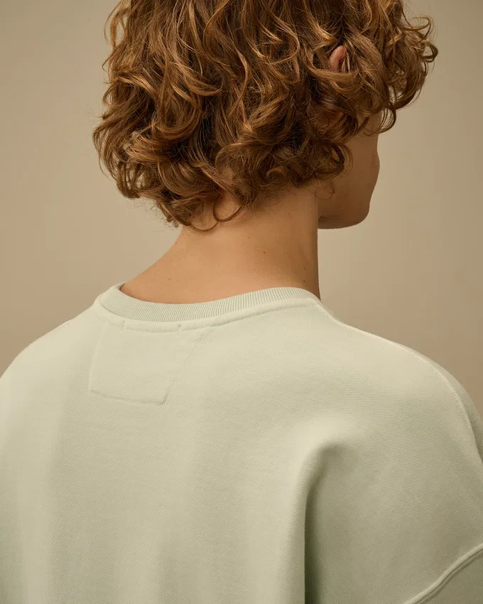 Sweatshirt mit Rundhalsausschnitt, „Boxy Logo“ und Diagonal-Fleece