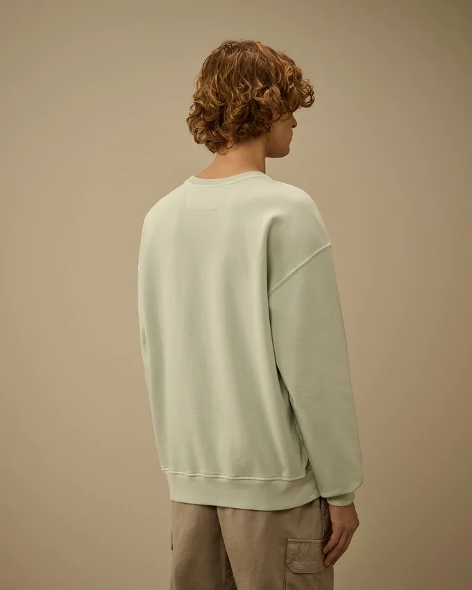 Sweatshirt mit Rundhalsausschnitt, „Boxy Logo“ und Diagonal-Fleece