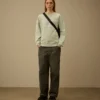 Sweatshirt mit Rundhalsausschnitt, „Boxy Logo“ und Diagonal-Fleece
