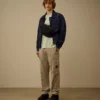 Sweatshirt mit Rundhalsausschnitt, „Boxy Logo“ und Diagonal-Fleece