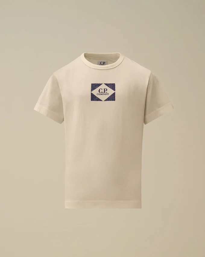 U16 Baumwoll-Jersey 30/1 Kurzarm-T-Shirt mit Grafik