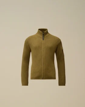 U16 Baumwoll-Strickjacke mit Reißverschluss und „Lens“-Motiv
