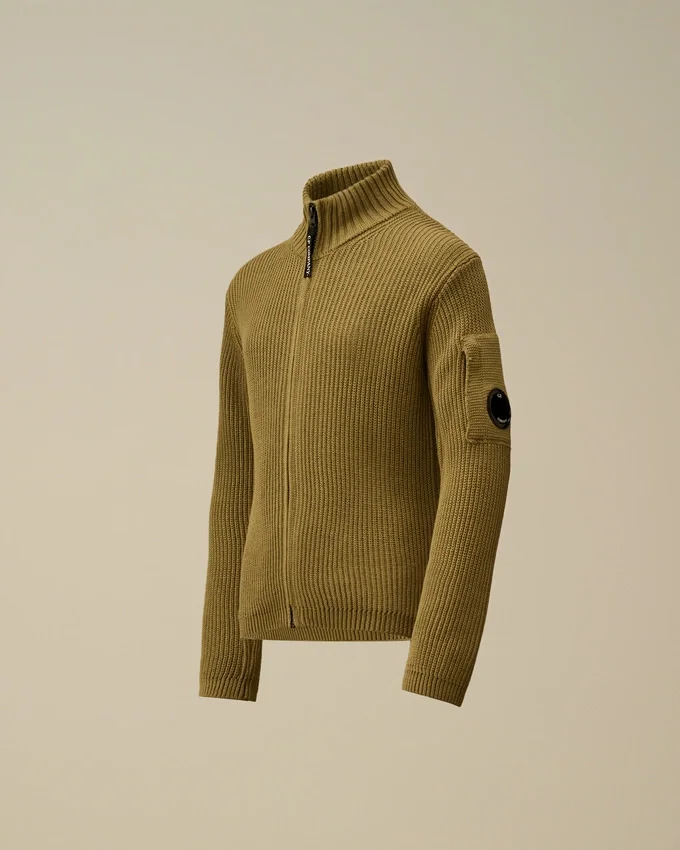 U16 Baumwoll-Strickjacke mit Reißverschluss und „Lens“-Motiv
