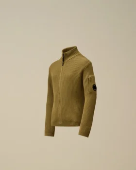 U16 Baumwoll-Strickjacke mit Reißverschluss und „Lens“-Motiv