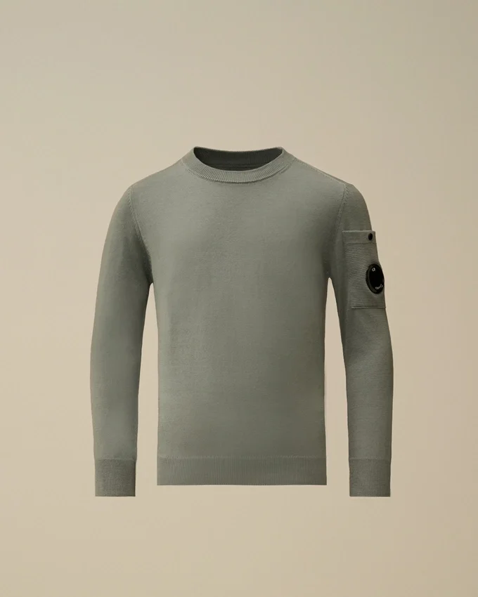 U16 Baumwoll-Sweatshirt mit Rundhalsausschnitt und Lens-Motiv