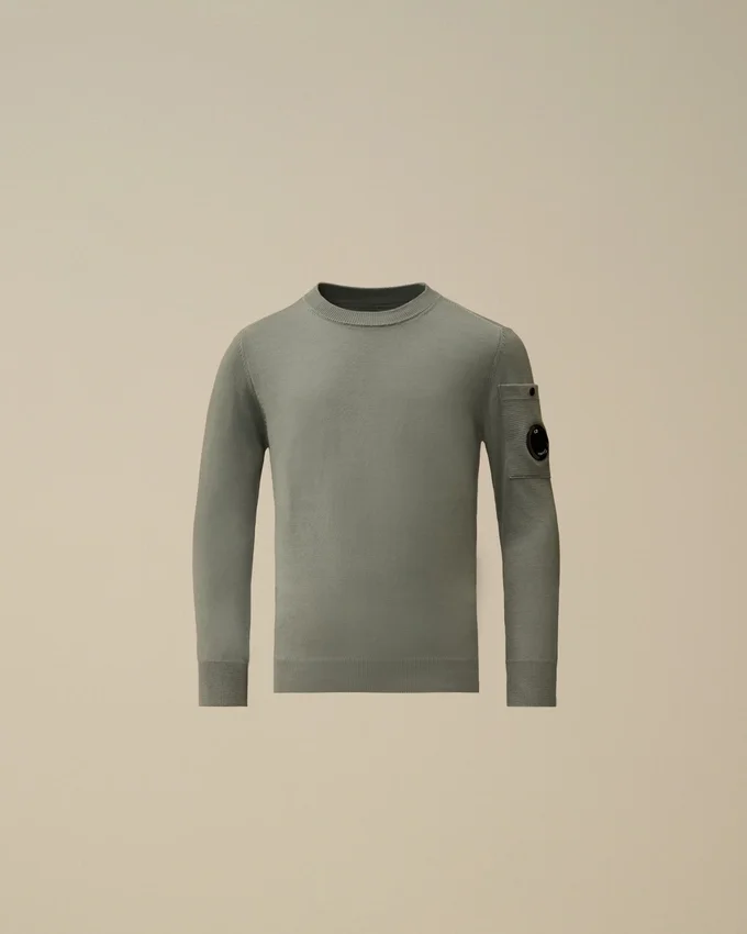 U16 Baumwoll-Sweatshirt mit Rundhalsausschnitt und Lens-Motiv