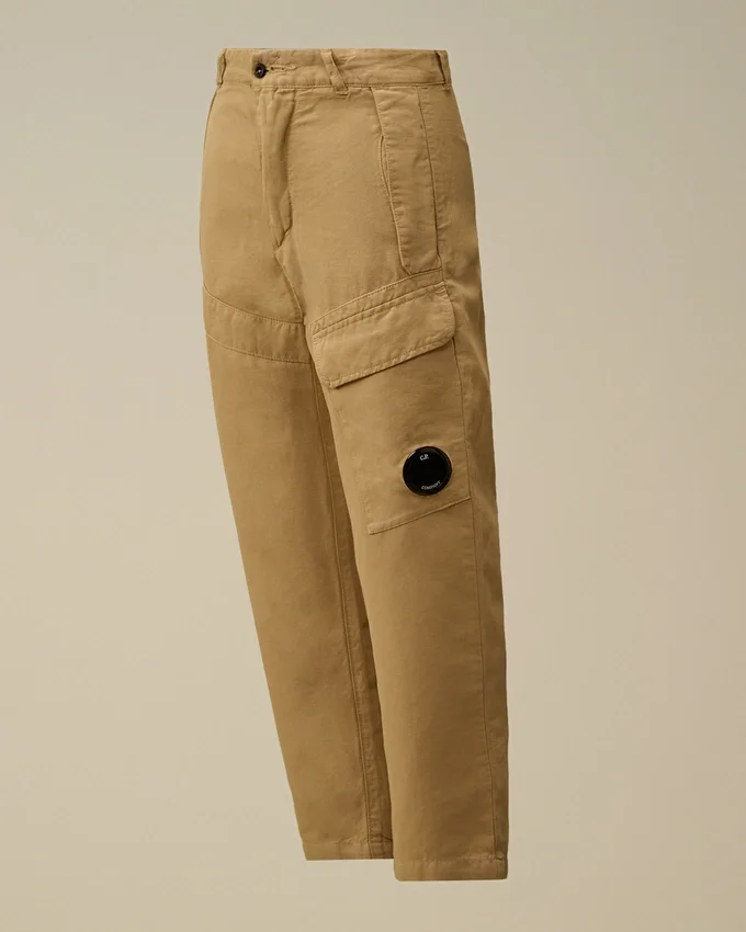 U16 Cargo-Hose aus Baumwolle/Leinen mit Linsen-Motiv