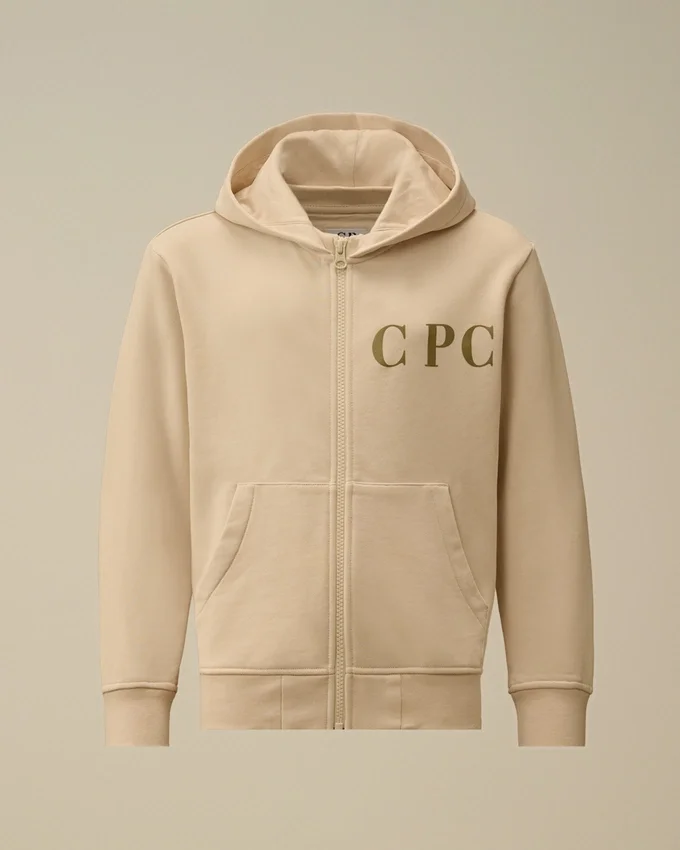 U16 Diagonal Fleece-Kapuzen-Sweatshirt mit Reißverschluss