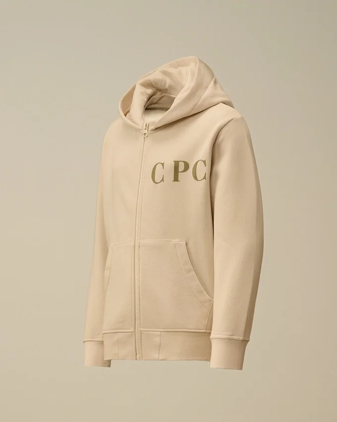 U16 Diagonal Fleece-Kapuzen-Sweatshirt mit Reißverschluss