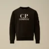 U16 Diagonal-Fleece-Sweatshirt mit Rundhalsausschnitt und Logo