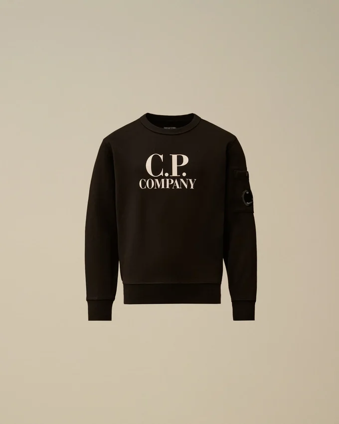 U16 Diagonal-Fleece-Sweatshirt mit Rundhalsausschnitt und Logo