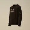 U16 Diagonal-Fleece-Sweatshirt mit Rundhalsausschnitt und Logo