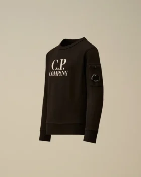 U16 Diagonal-Fleece-Sweatshirt mit Rundhalsausschnitt und Logo