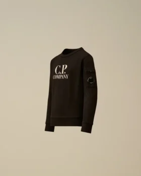 U16 Diagonal-Fleece-Sweatshirt mit Rundhalsausschnitt und Logo