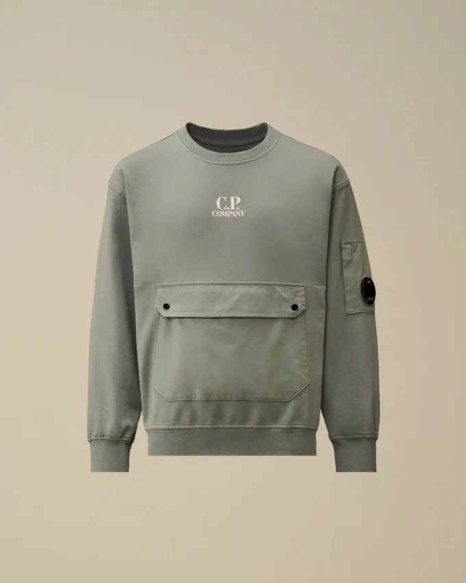 U16 Light Fleece Mixed Rundhals-Sweatshirt mit Lens-Print