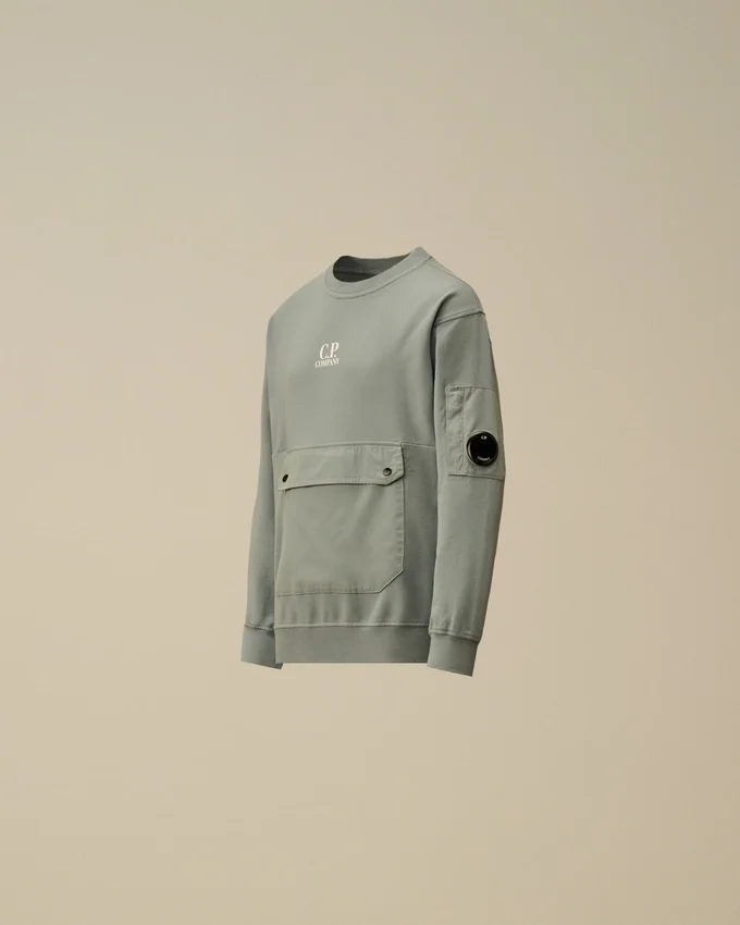 U16 Light Fleece Mixed Rundhals-Sweatshirt mit Lens-Print